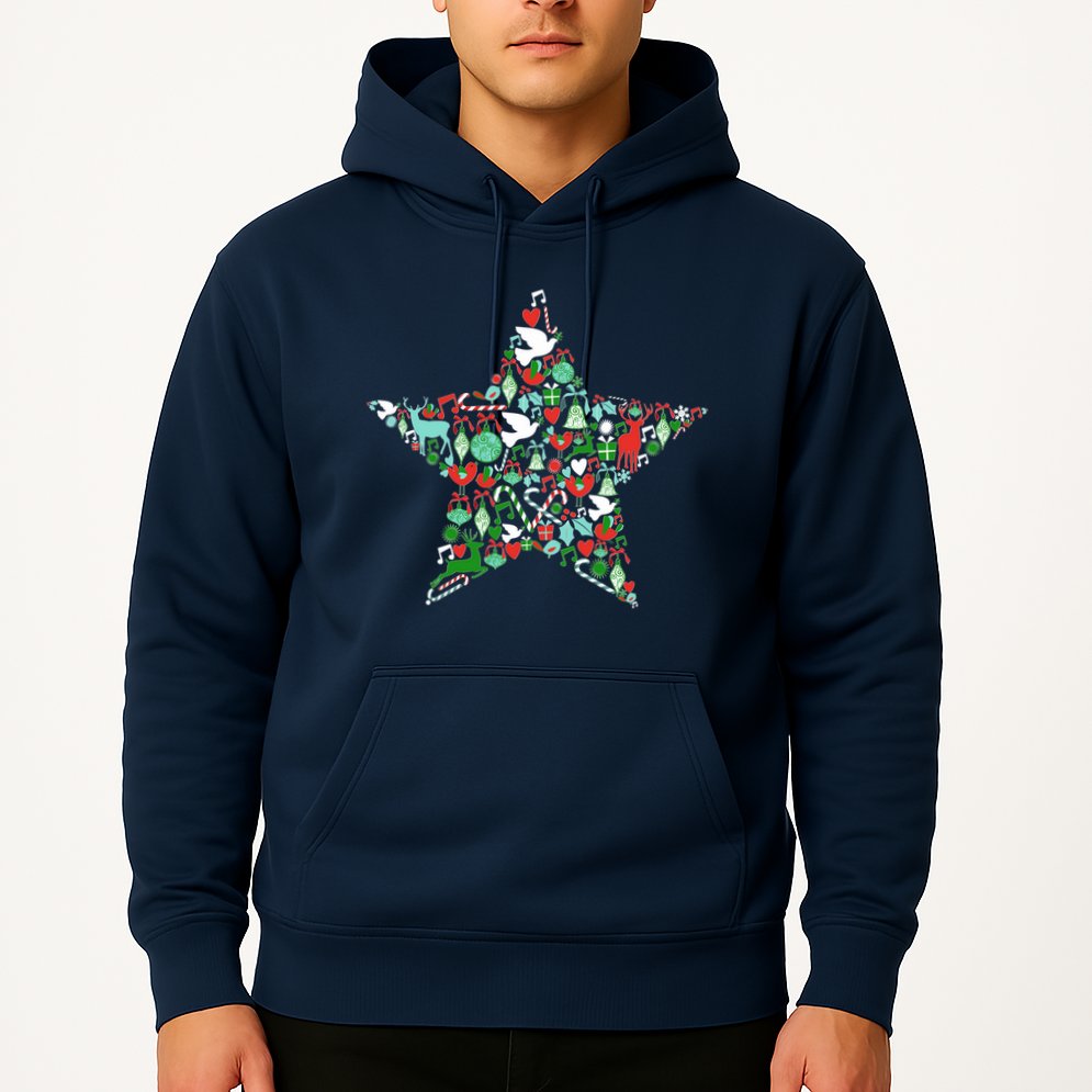Festive Christmas Pattern Star Hoodie