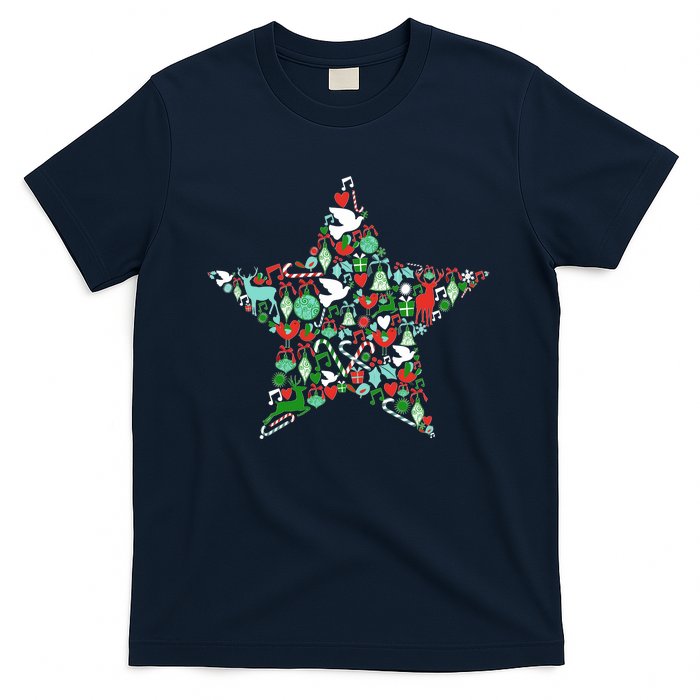 Festive Christmas Pattern Star T-Shirt