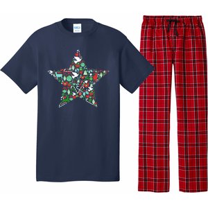 Festive Christmas Pattern Star Pajama Set