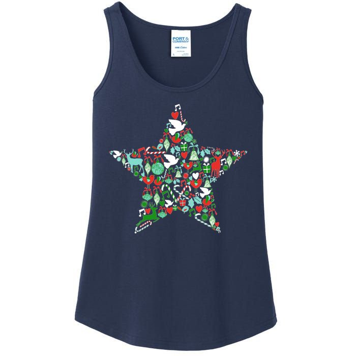 Festive Christmas Pattern Star Ladies Essential Tank