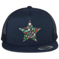 Festive Christmas Pattern Star Flat Bill Trucker Hat