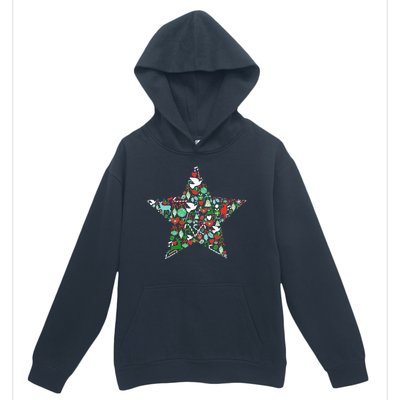 Festive Christmas Pattern Star Urban Pullover Hoodie