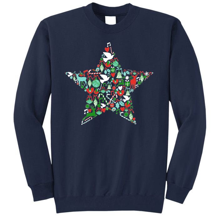 Festive Christmas Pattern Star Tall Sweatshirt