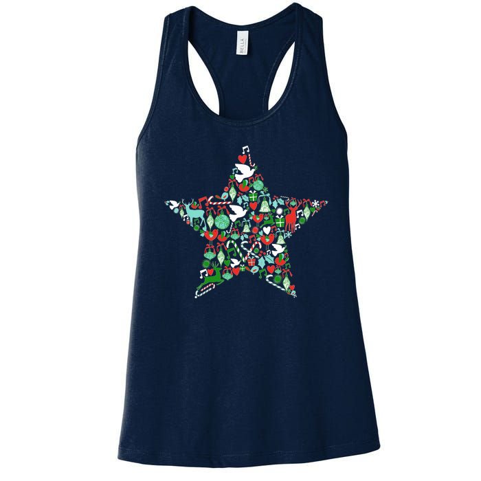 Festive Christmas Pattern Star Women's Racerback Tank