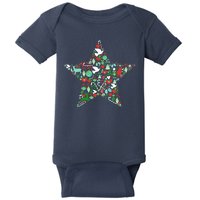 Festive Christmas Pattern Star Baby Bodysuit