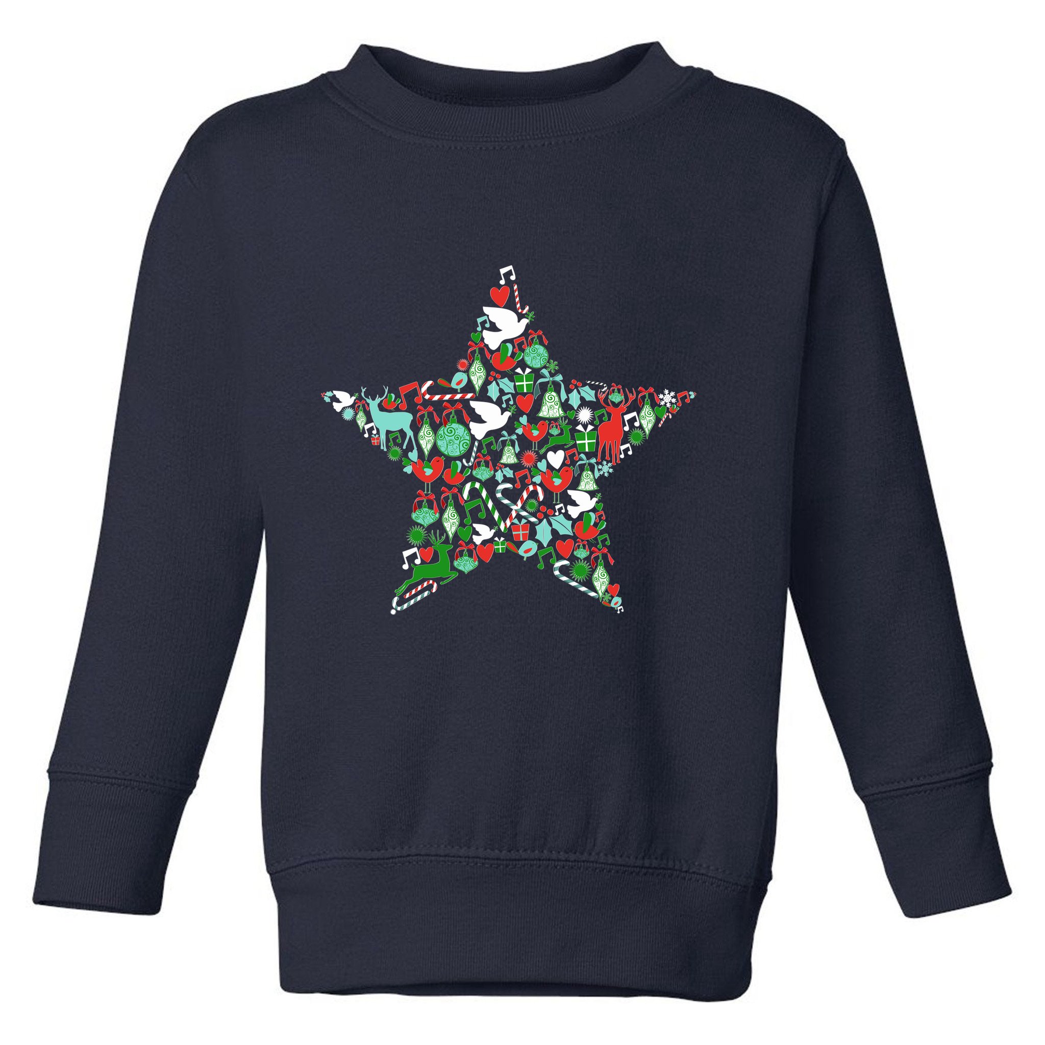 Festive Christmas Pattern Star Toddler Sweatshirt