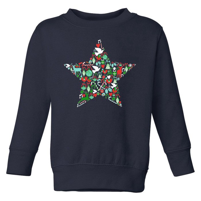 Festive Christmas Pattern Star Toddler Sweatshirt