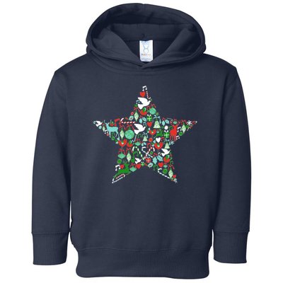 Festive Christmas Pattern Star Toddler Hoodie