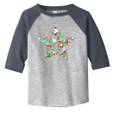 Festive Christmas Pattern Star Toddler Fine Jersey T-Shirt