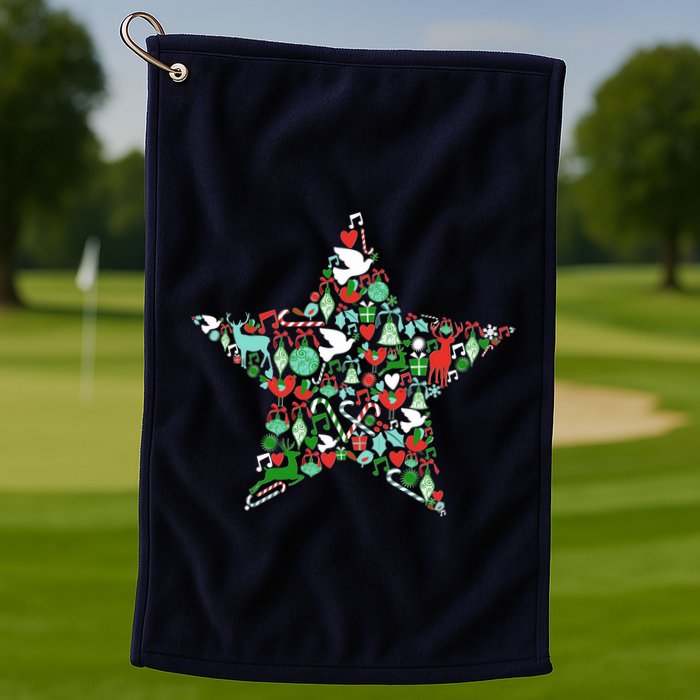 Festive Christmas Pattern Star Golf Towel