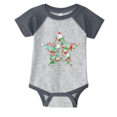 Festive Christmas Pattern Star Infant Baby Jersey Bodysuit