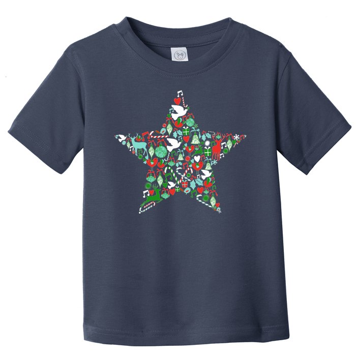 Festive Christmas Pattern Star Toddler T-Shirt