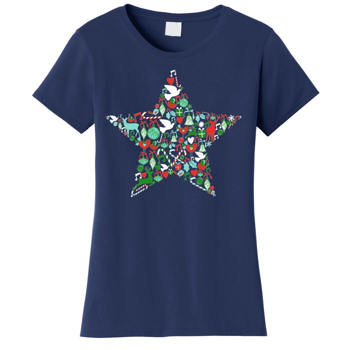 Festive Christmas Pattern Star Women's T-Shirt