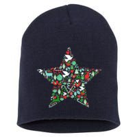 Festive Christmas Pattern Star Short Acrylic Beanie