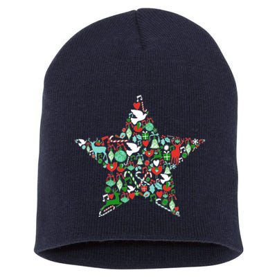 Festive Christmas Pattern Star Short Acrylic Beanie