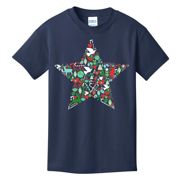 Festive Christmas Pattern Star Kids T-Shirt