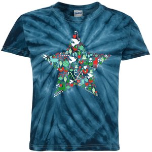 Festive Christmas Pattern Star Kids Tie-Dye T-Shirt