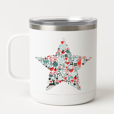 Festive Christmas Pattern Star 12 oz Stainless Steel Tumbler Cup