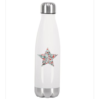 Festive Christmas Pattern Star Stainless Steel Insulated Water Bottle