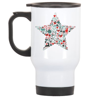 Festive Christmas Pattern Star Stainless Steel Travel Mug