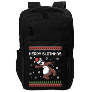 Funny Costume Pj Christmas Merry Slothmas Ugly Xmas Cool Gift Impact Tech Backpack