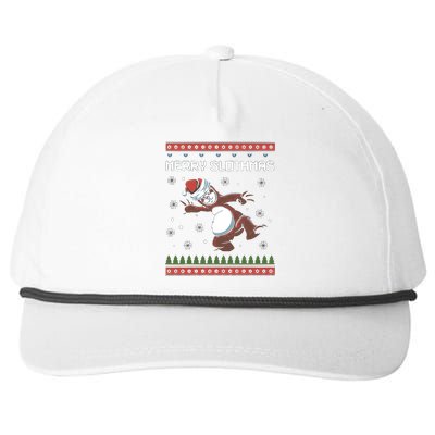 Funny Costume Pj Christmas Merry Slothmas Ugly Xmas Cool Gift Snapback Five-Panel Rope Hat