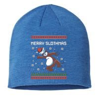 Funny Costume Pj Christmas Merry Slothmas Ugly Xmas Cool Gift Sustainable Beanie