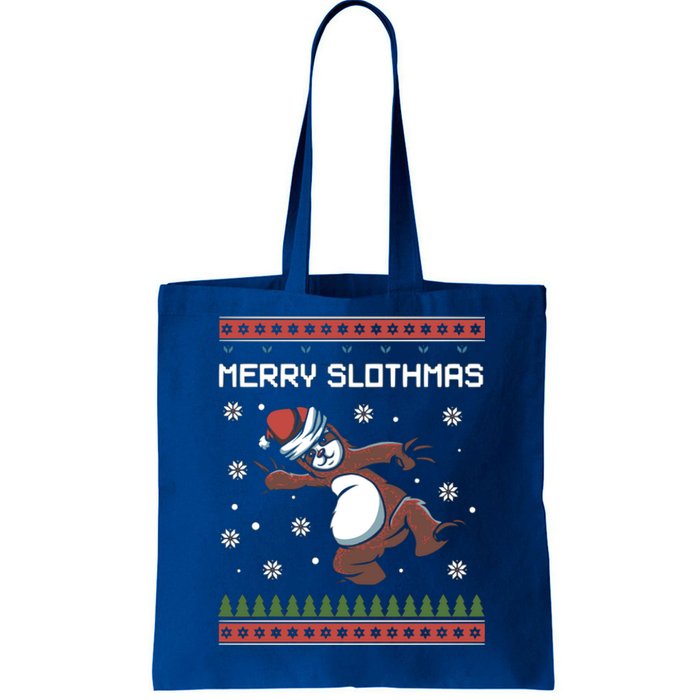 Funny Costume Pj Christmas Merry Slothmas Ugly Xmas Cool Gift Tote Bag