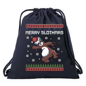 Funny Costume Pj Christmas Merry Slothmas Ugly Xmas Cool Gift Drawstring Bag