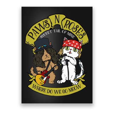 Funny Cat Paws Rock Music Gift Women Funny Cat Poster