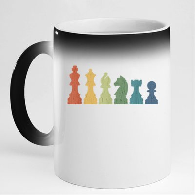 Funny Chess Pieces Board Game Lover Player Themed Chess Gift 11oz Black Color Changing Mug