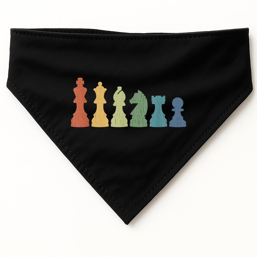 Funny Chess Pieces Board Game Lover Player Themed Chess Gift USA-Made Doggie Bandana