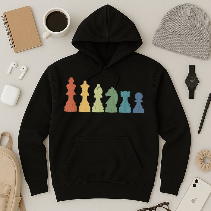 Funny Chess Pieces Board Game Lover Player Themed Chess Gift Hoodie