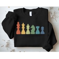 Funny Chess Pieces Board Game Lover Player Themed Chess Gift Sweatshirt