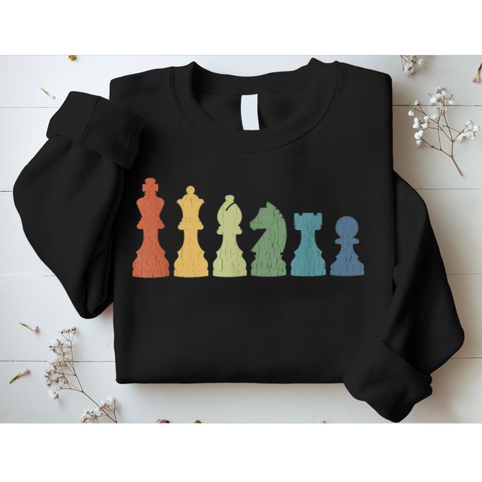 Funny Chess Pieces Board Game Lover Player Themed Chess Gift Sweatshirt
