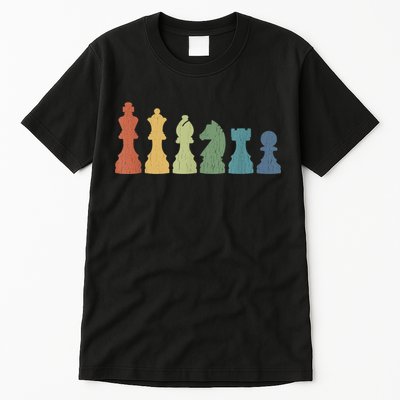 Funny Chess Pieces Board Game Lover Player Themed Chess Gift Tall T-Shirt