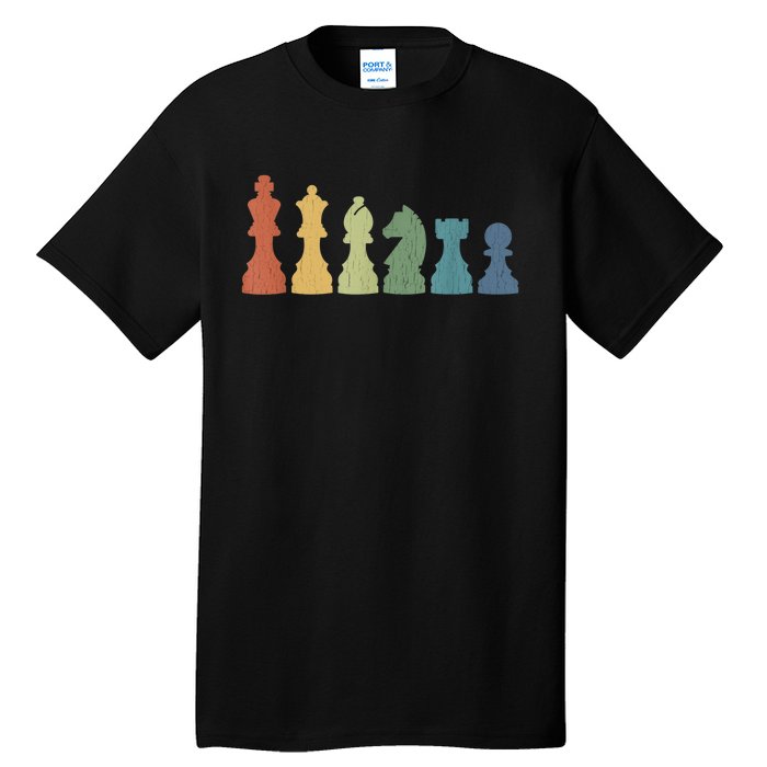 Funny Chess Pieces Board Game Lover Player Themed Chess Gift Tall T-Shirt