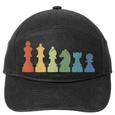 Funny Chess Pieces Board Game Lover Player Themed Chess Gift 7-Panel Snapback Hat