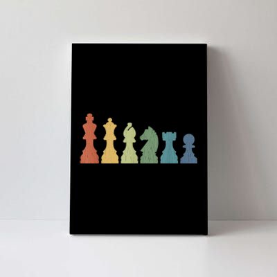 Funny Chess Pieces Board Game Lover Player Themed Chess Gift Canvas