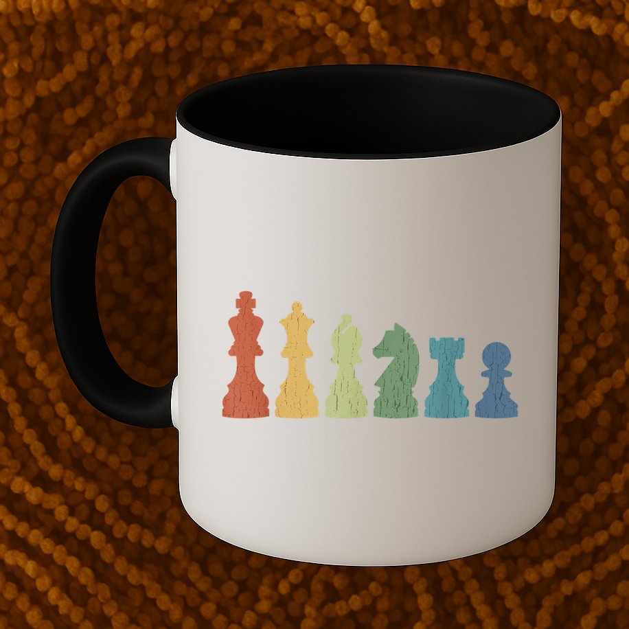 Funny Chess Pieces Board Game Lover Player Themed Chess Gift Mug