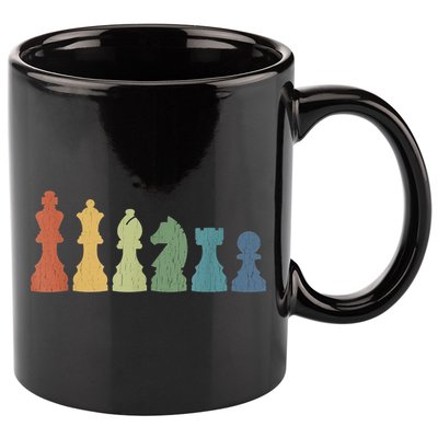 Funny Chess Pieces Board Game Lover Player Themed Chess Gift 11oz C Handle Ceramic Mug