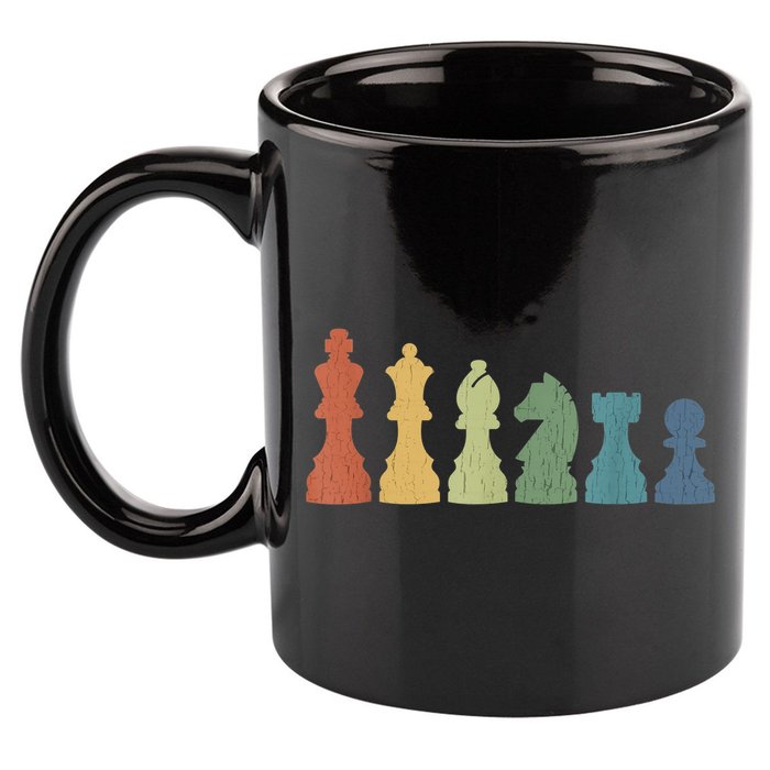 Funny Chess Pieces Board Game Lover Player Themed Chess Gift 11oz C Handle Ceramic Mug