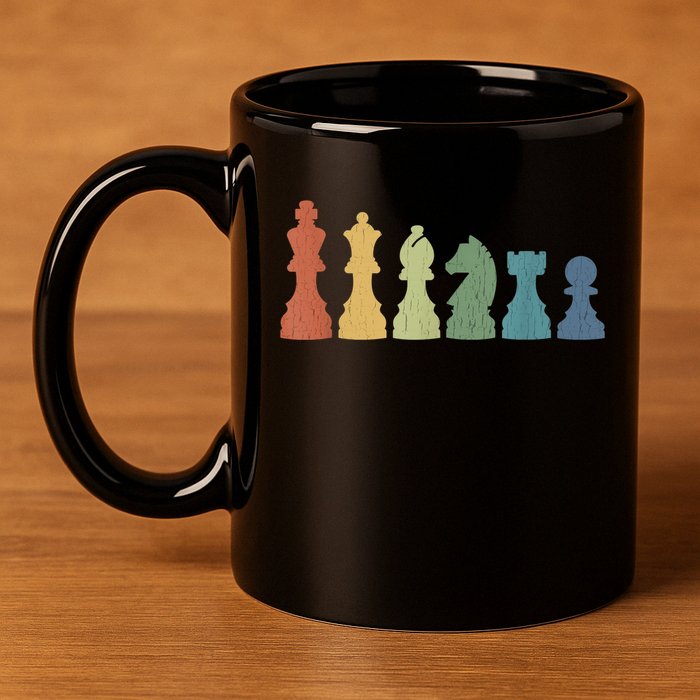 Funny Chess Pieces Board Game Lover Player Themed Chess Gift 11oz C Handle Ceramic Mug