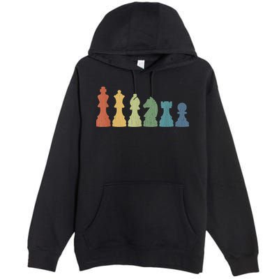 Funny Chess Pieces Board Game Lover Player Themed Chess Gift Premium Pullover Hoodie