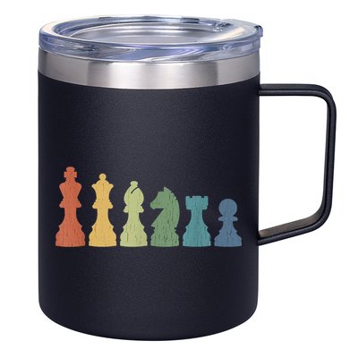 Funny Chess Pieces Board Game Lover Player Themed Chess Gift 12oz Stainless Steel Coffee Mug