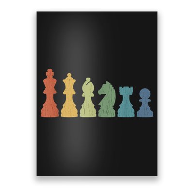 Funny Chess Pieces Board Game Lover Player Themed Chess Gift Poster