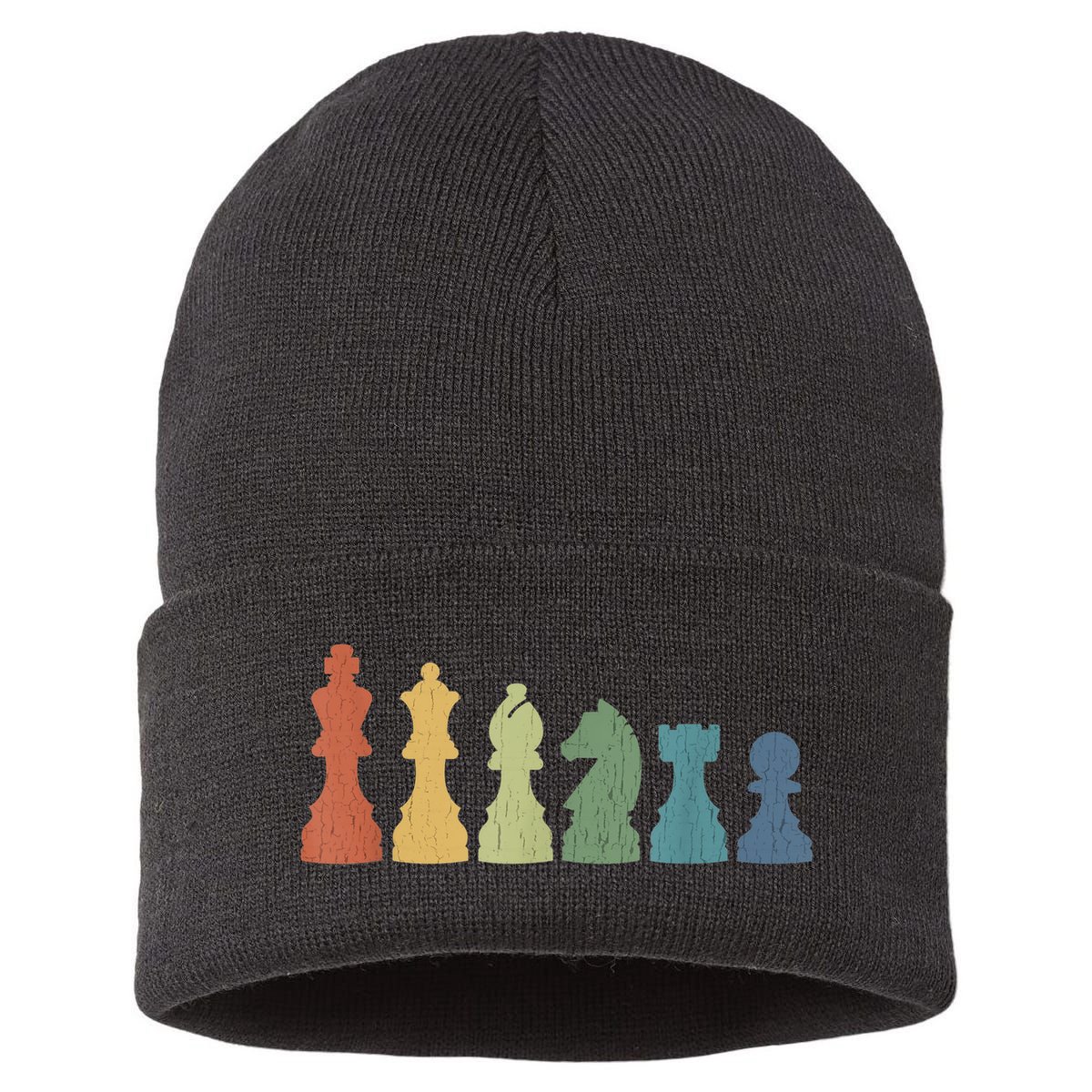 Funny Chess Pieces Board Game Lover Player Themed Chess Gift Sustainable Knit Beanie