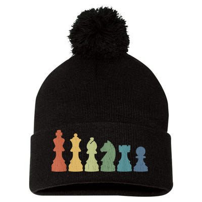 Funny Chess Pieces Board Game Lover Player Themed Chess Gift Pom Pom 12in Knit Beanie