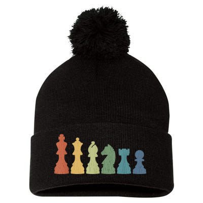 Funny Chess Pieces Board Game Lover Player Themed Chess Gift Pom Pom 12in Knit Beanie