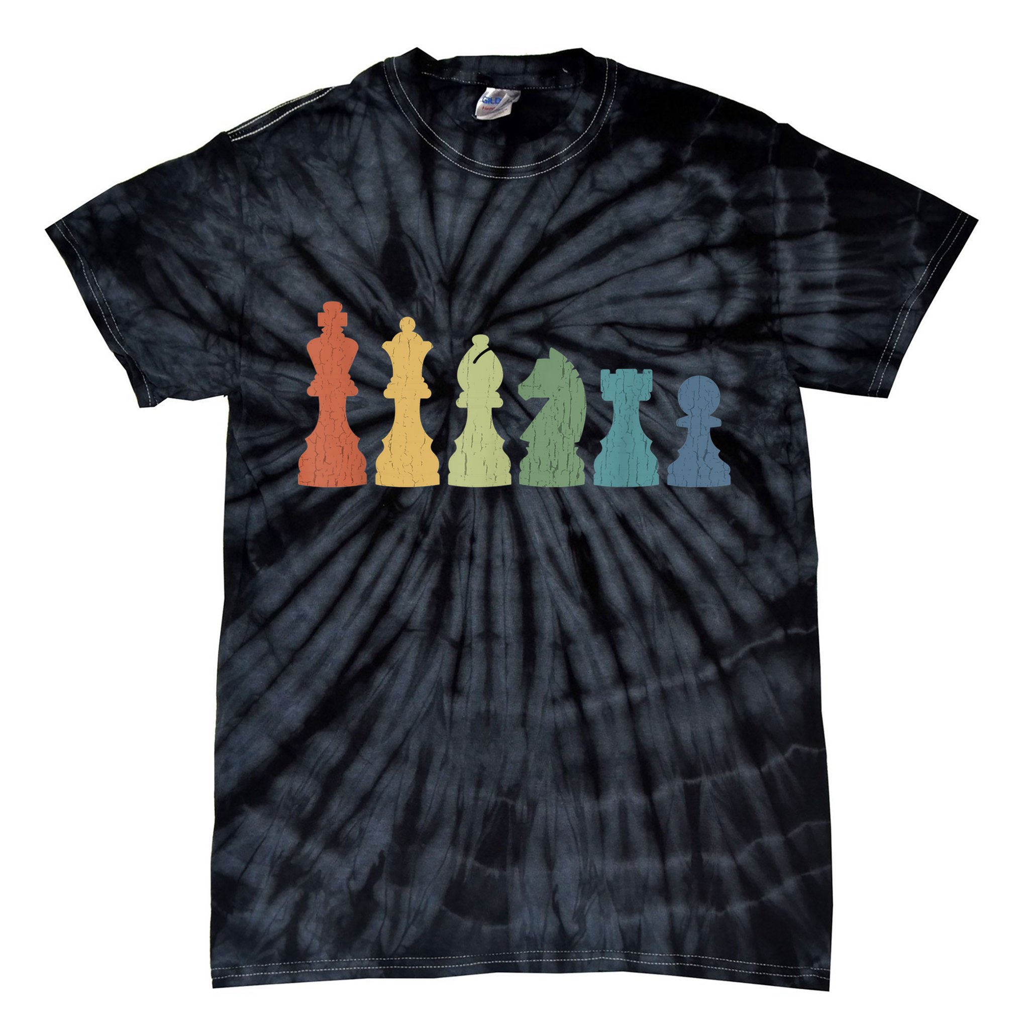 Funny Chess Pieces Board Game Lover Player Themed Chess Gift Tie-Dye T-Shirt